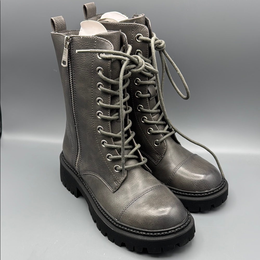 GC Shoes McKay Lace-Up Zipper Accent Combat Boots